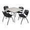 Kee Kee Square Table & Chair Set, Wood, Metal, Plastic Top, Maple TB4848PLBPCM47BK - alternate 1